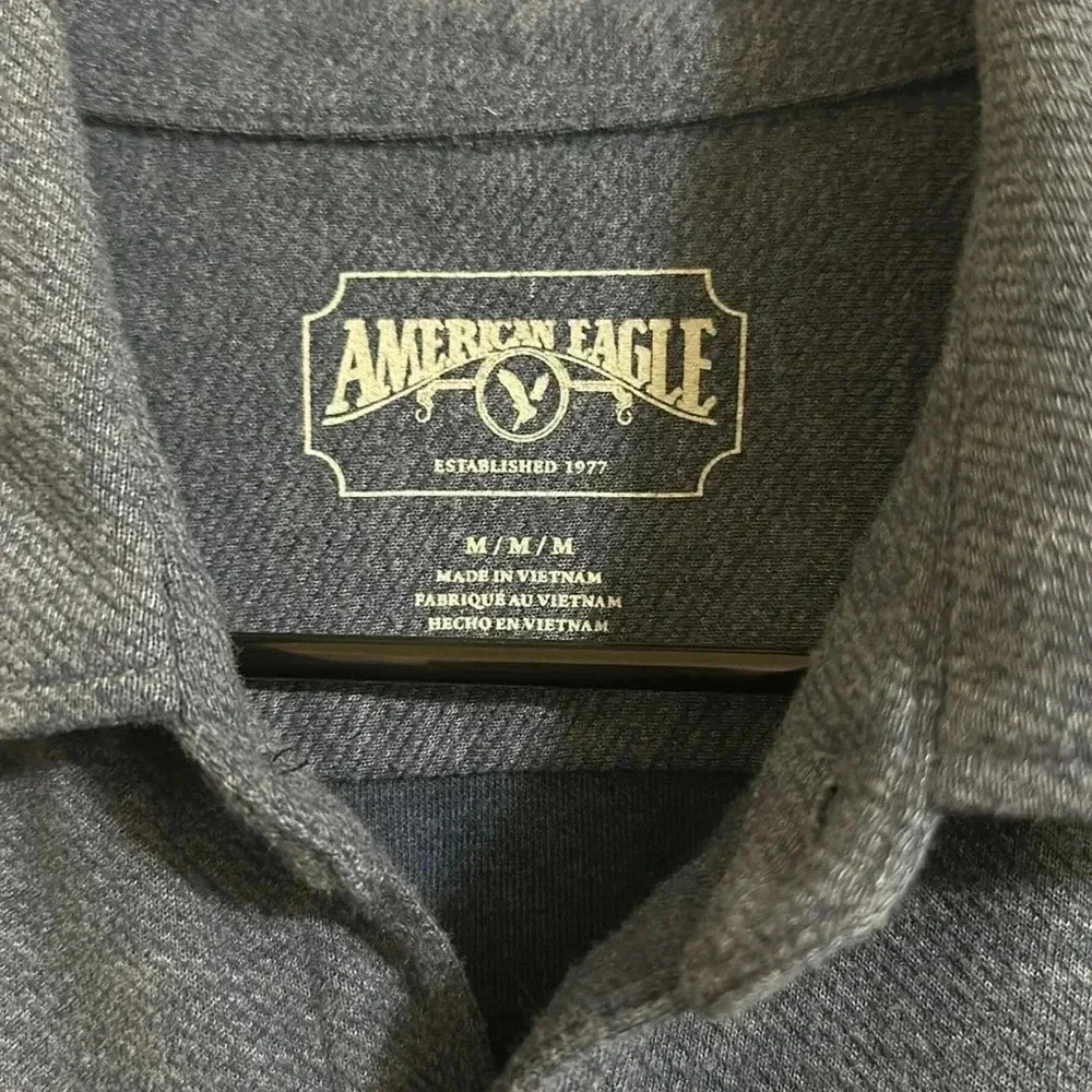 EUC American Eagle Thick‎ Flannel Shacket Button Down Shirt - Picture 2 of 3